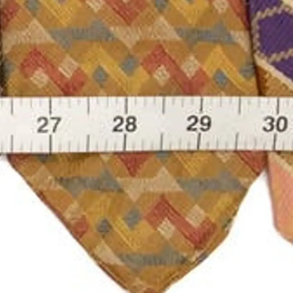 Vintage Bond Gold Orange Geometric Pattern 60's 70's Necktie Neck Tie